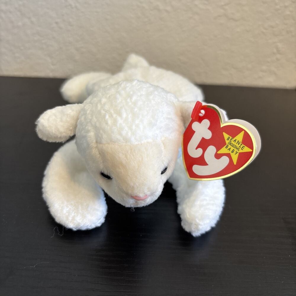 Ty Beanie Baby Fleece Lamb - DOB March 21, 1996